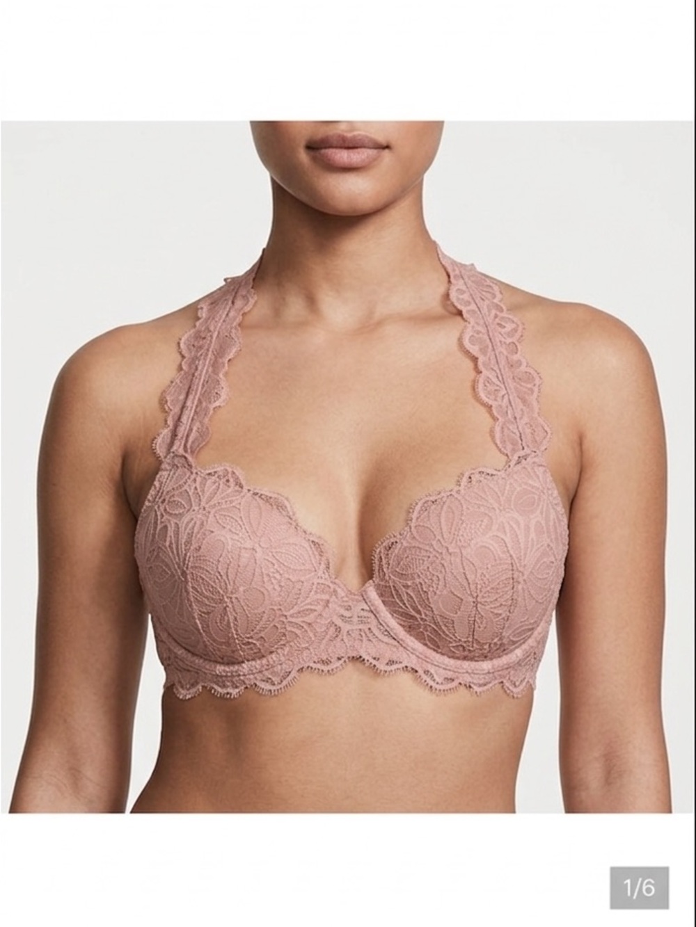 Lace Padded Bralette in Blush Pink